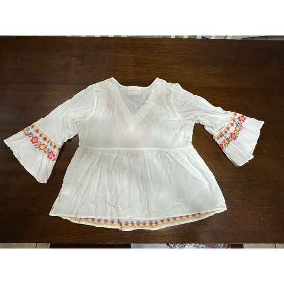 Savanna Jane Boho Festival Western Embroidered Top Women Large Colorful Peasant - Picture 3 of 9